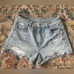American Eagle Outfitters Light Blue Ripped Jean Shorts